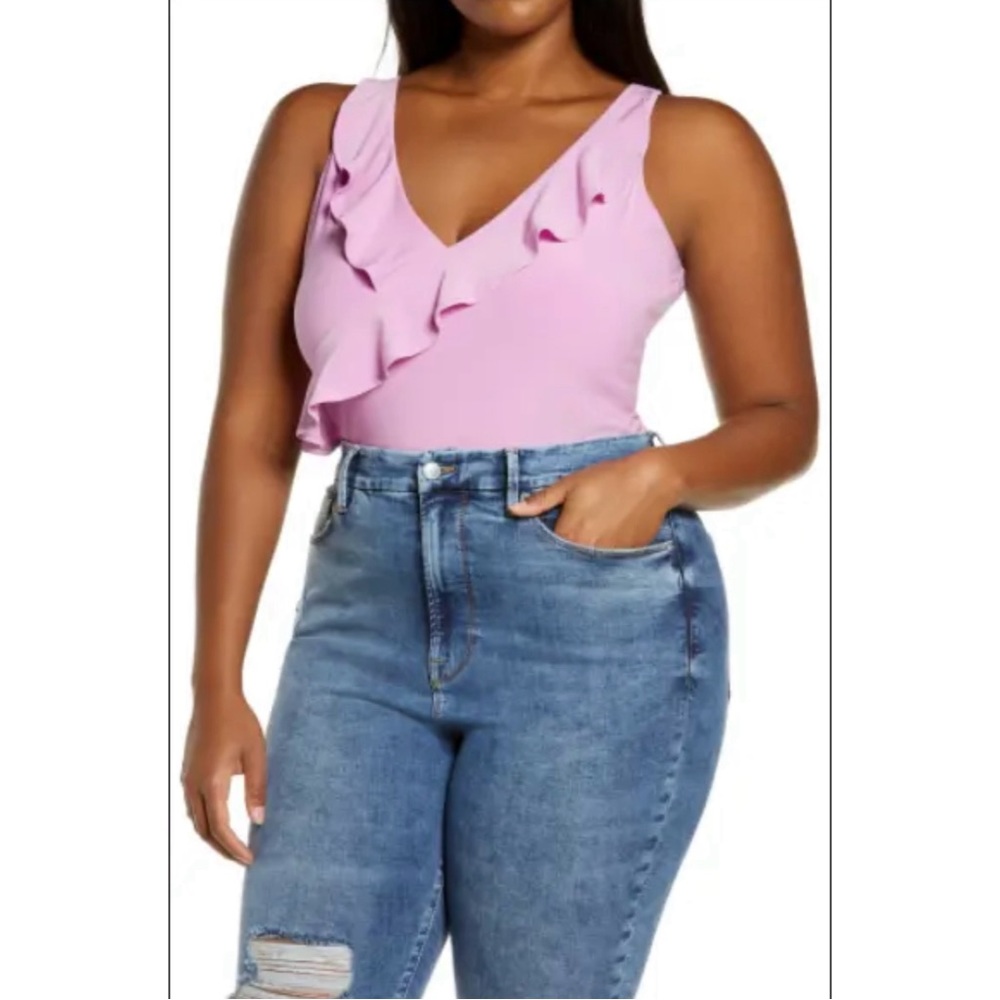 Leith Lily Sleeveless Ruffle Bodysuit